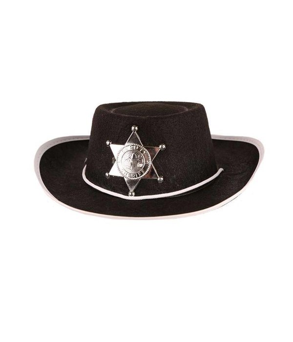 Cowboy hoedje kind zwart 52 cm