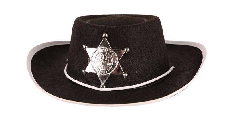 Cowboy hoedje kind zwart 52 cm