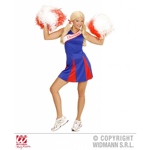 Cheerleader jurkje blauw/rood