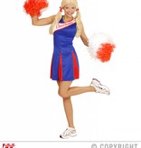 Cheerleader jurkje blauw/rood