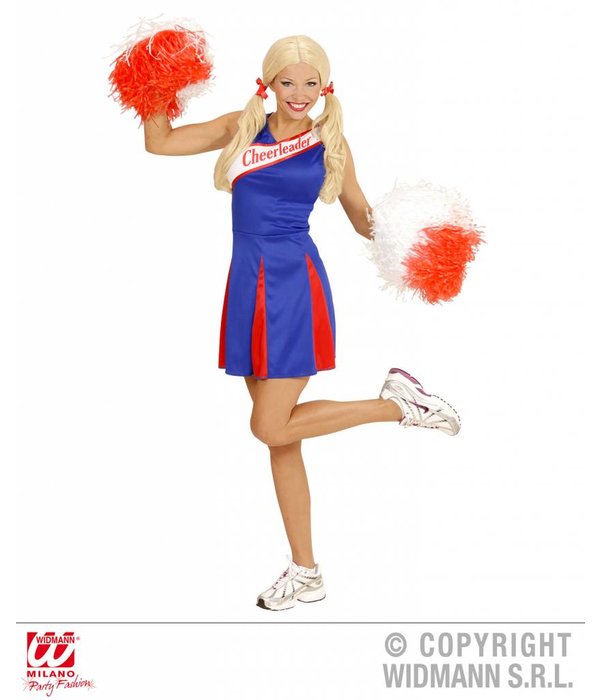 Cheerleader jurkje blauw/rood