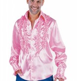 Blouse disco ruches populair roze