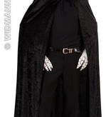 Fluwelen lange zwarte cape 150cm