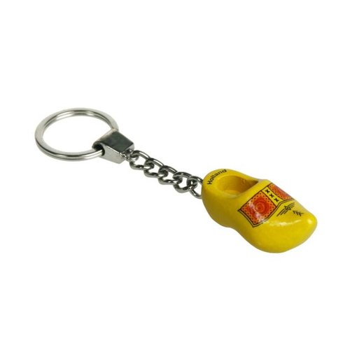 Sleutelhanger 1 klompje geel 4cm