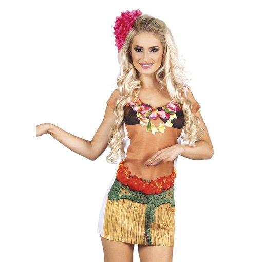 Foto Realistisch shirt Hawaiiaanse dame