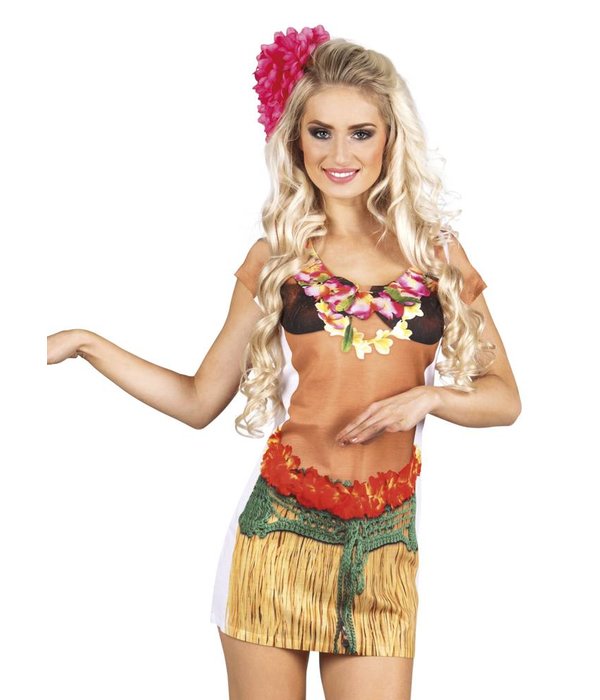 Foto Realistisch shirt Hawaiiaanse dame