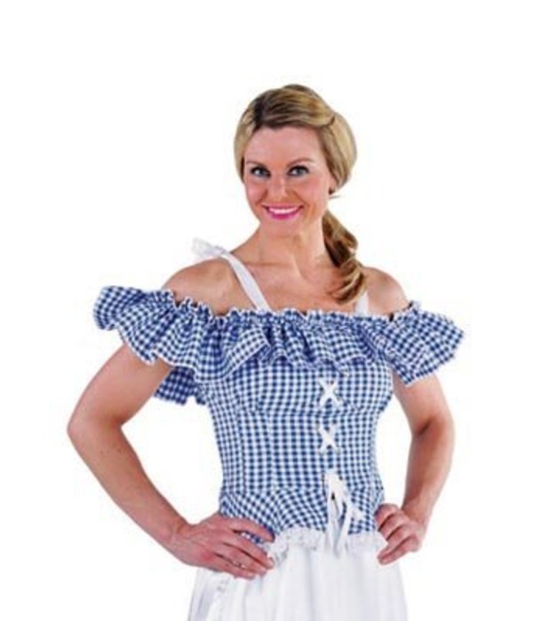 Carmen blouse Tirol blauw-wit