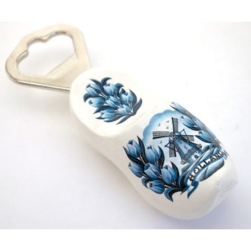 Flesopener klomp Delfts blauw
