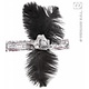 1920's pailletten hoofdband met bloem en veren