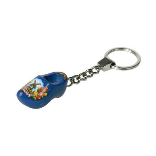 Sleutelhanger 1 klompje  blauw 4cm
