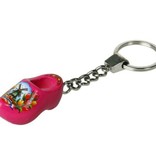 Sleutelhanger 1 klompje pink 4cm