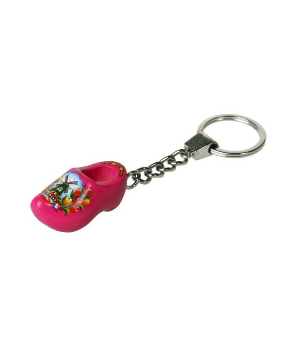 Sleutelhanger 1 klompje pink 4cm