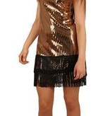 Disco Toppers jurkje pailletten goud/zwart