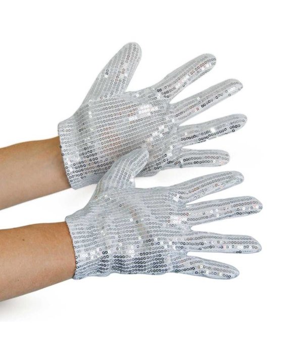 Michael Jackson Handschoenen Zilver pailletten volwassen