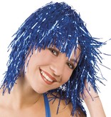 Lametta pruik blauw