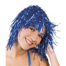 Lametta pruik blauw