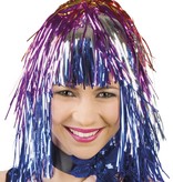 Lametta pruik multikleur