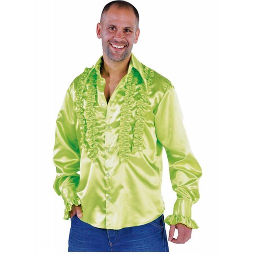 Rouches blouse fluor groen populair