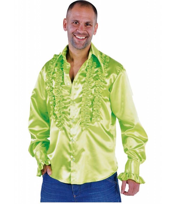 Rouches blouse fluor groen populair