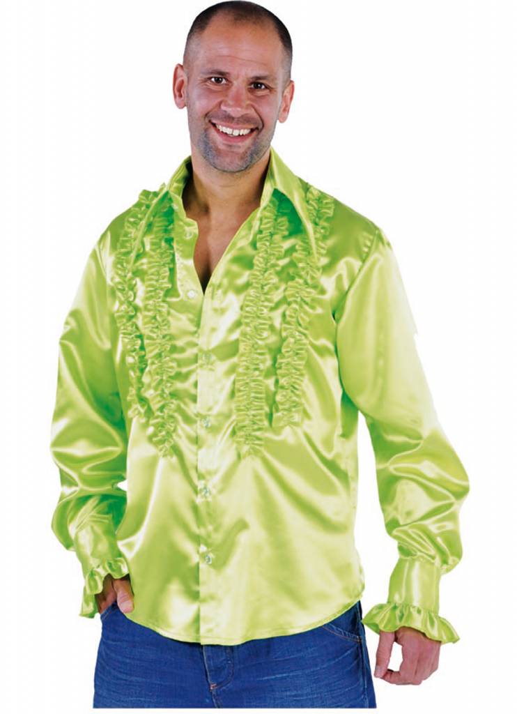 Rouches blouse fluor groen populair afbeelding