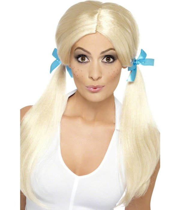 Schoolgirl pruik blond