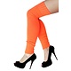 Dames knee-over beenwarmers fluor oranje