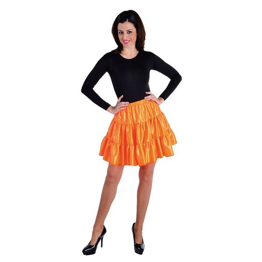 Volangen rok kort oranje