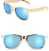 Blues brother bril goud met spiegelglas