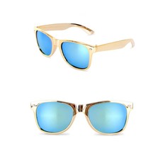 Blues brother bril goud met spiegelglas