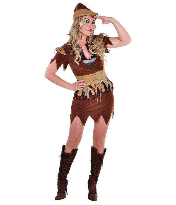 Robin meisje kostuum elite bruin