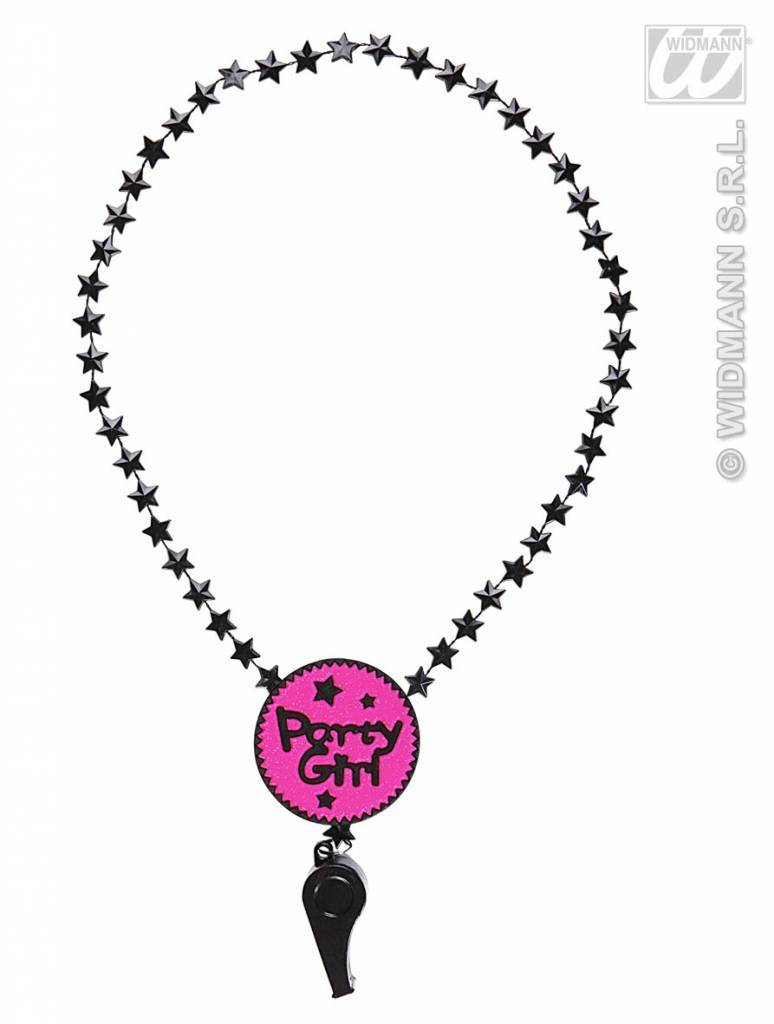 Ketting met fluitje partygirl afbeelding