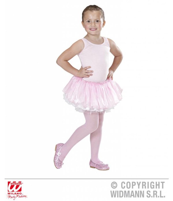 Tutu satijn met tule roze/wit kind 4 lagen