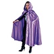 Cape met capuchon satijn paars