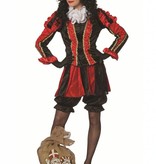 Pieten pak vrouw rood/zwart luxe