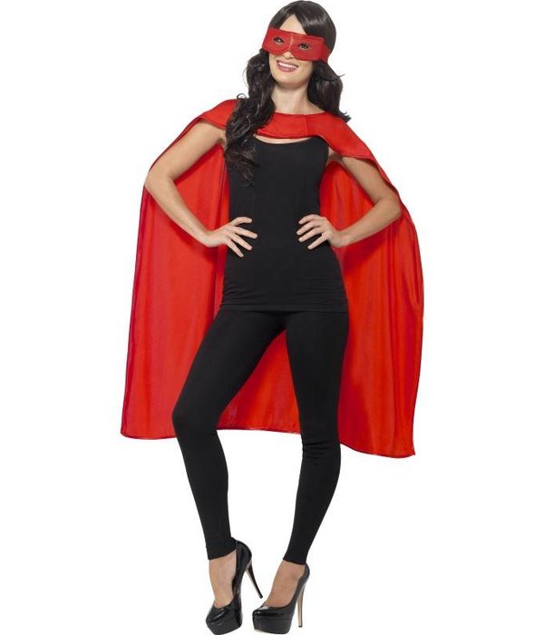 Superhero cape met masker rood