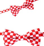 Luxe strik brabant rood/wit geblokt