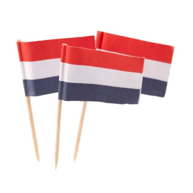 Cocktailprikkers met Nederlandse vlag - 50 stuks
