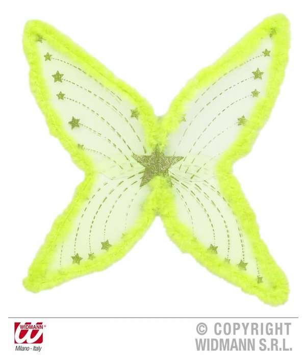Maxi vleugel glittergroen met marabou