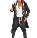 Piratenmantel luxe zwart