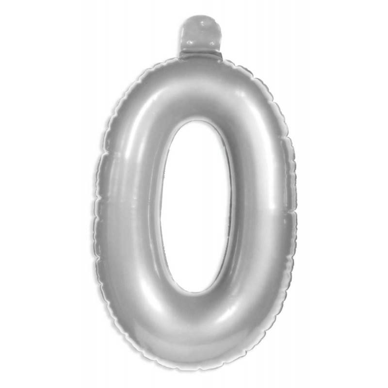 Opblaascijfer 0 zilver afbeelding