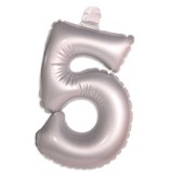 Opblaascijfer 5 zilver