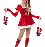 Kerstvrouw pailletten+muts