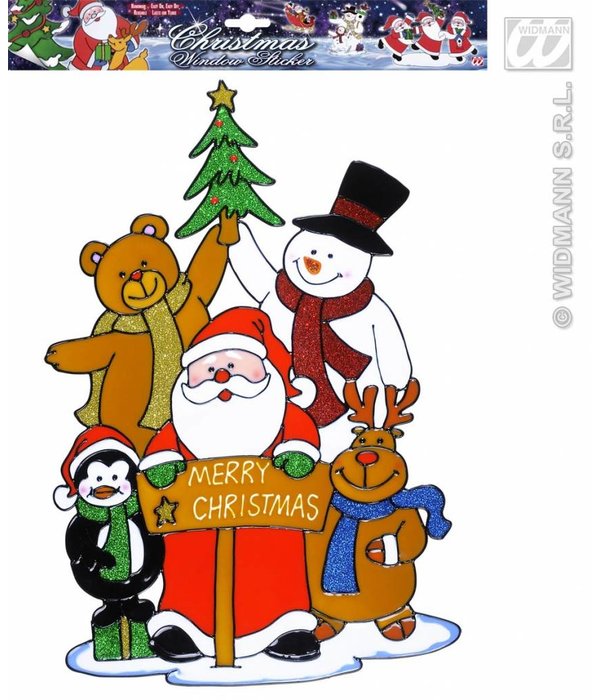 Raamsticker kerstfeest 40cm