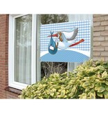 Geboorte Jongen Raamvlag Ooievaar 60x90cm