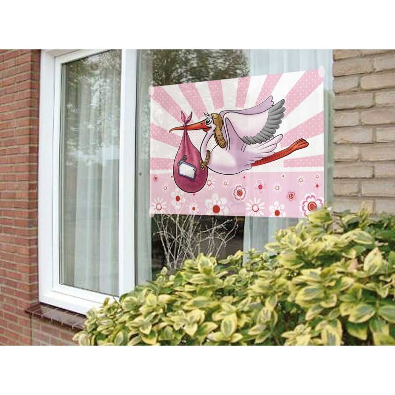 Raamvlag Geboorte Meisje - 60x90cm afbeelding