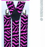 Bretels zebra zwart/roze
