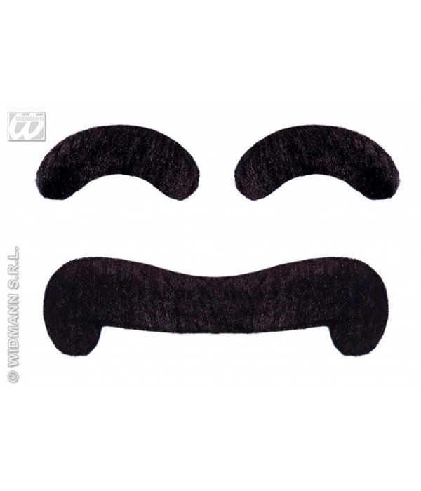 Snor en wenkbrauwen zwart