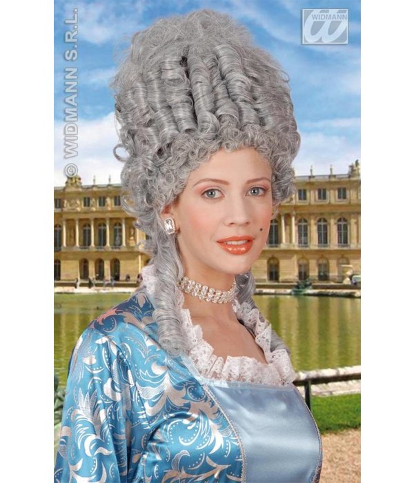 Pruik Marie Antoinette grijs