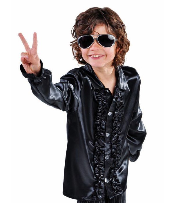 Hippie/Disco blouse kind zwart