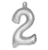 Opblaascijfer 2 Zilver